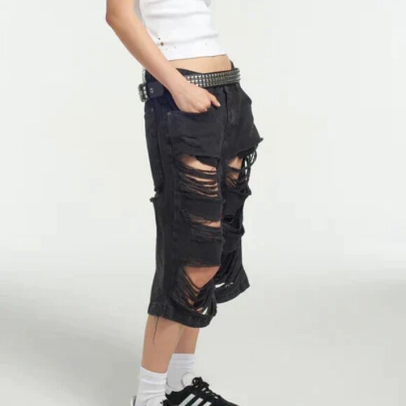 ⚫!!!ISO!!!⚫ The Ragged Priest Shredder Distressed Skater Short - Picture 3 of 3